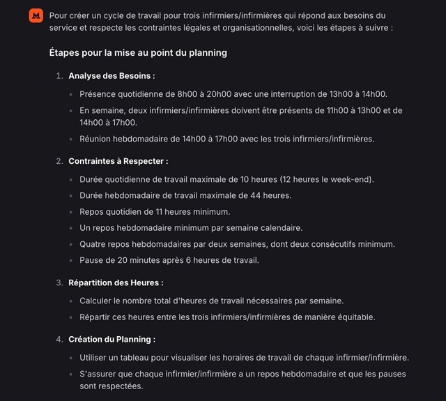 Les étapes précisées par Mistral